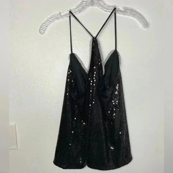 Olsenboye Black Sequined Dressy Racer Back Cami - Picture 3 of 6